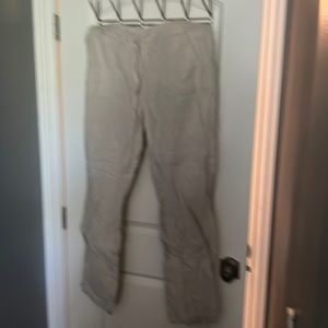 Caslon beige linen drawstring pants